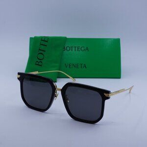 Bottega Veneta BV1083SA 001 Square Sunglasses - Black/Gold/Grey